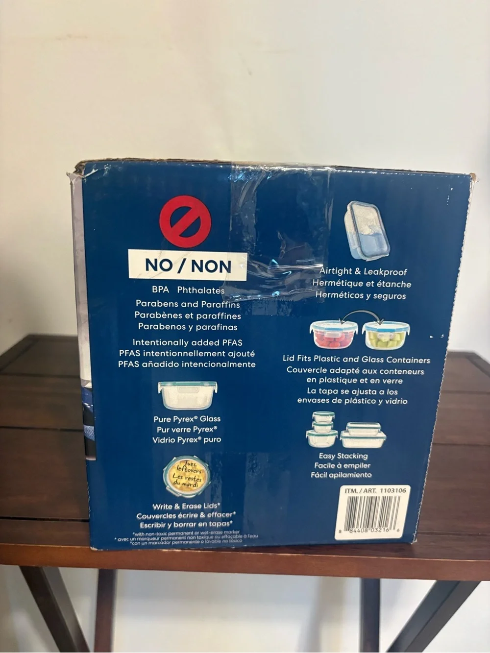 Pyrex Snapware Glass Storage Set with Light Blue Lids